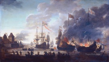 Battle at Upnor Castle big Oil Paintings